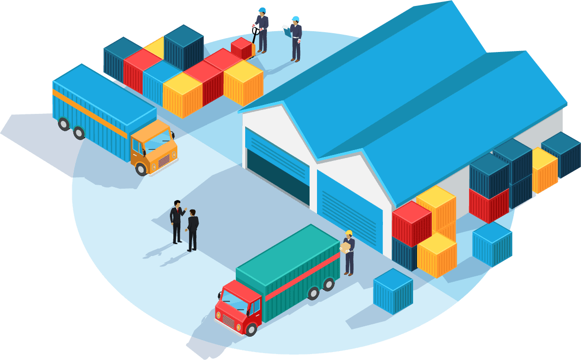 Logistics centers illustration