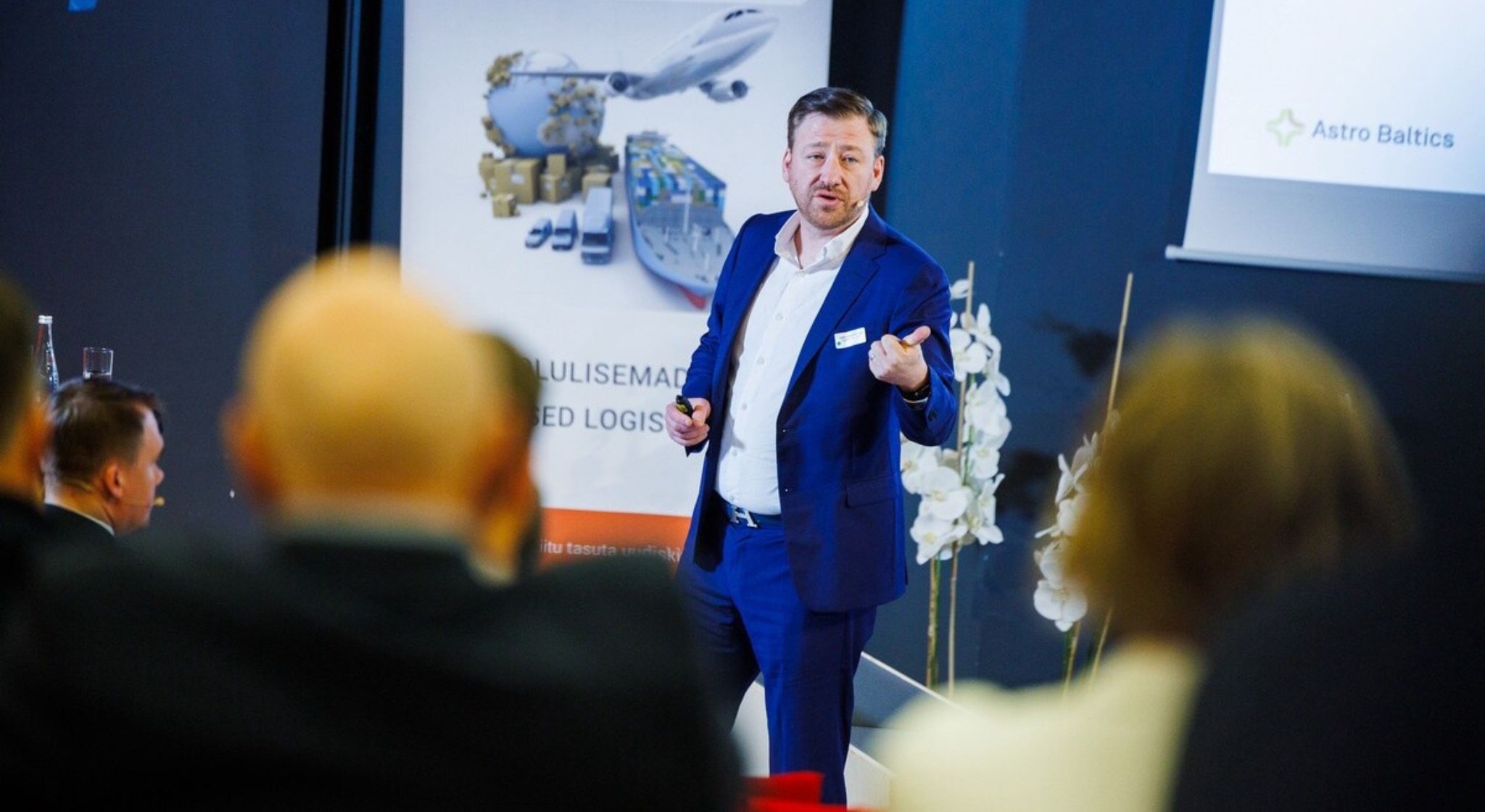 A man representing at the Estonian Fuel Industry event 2024.